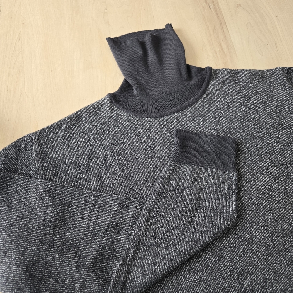 VERSACE Jeans Dark Gray Ribbed Turtleneck Sweater